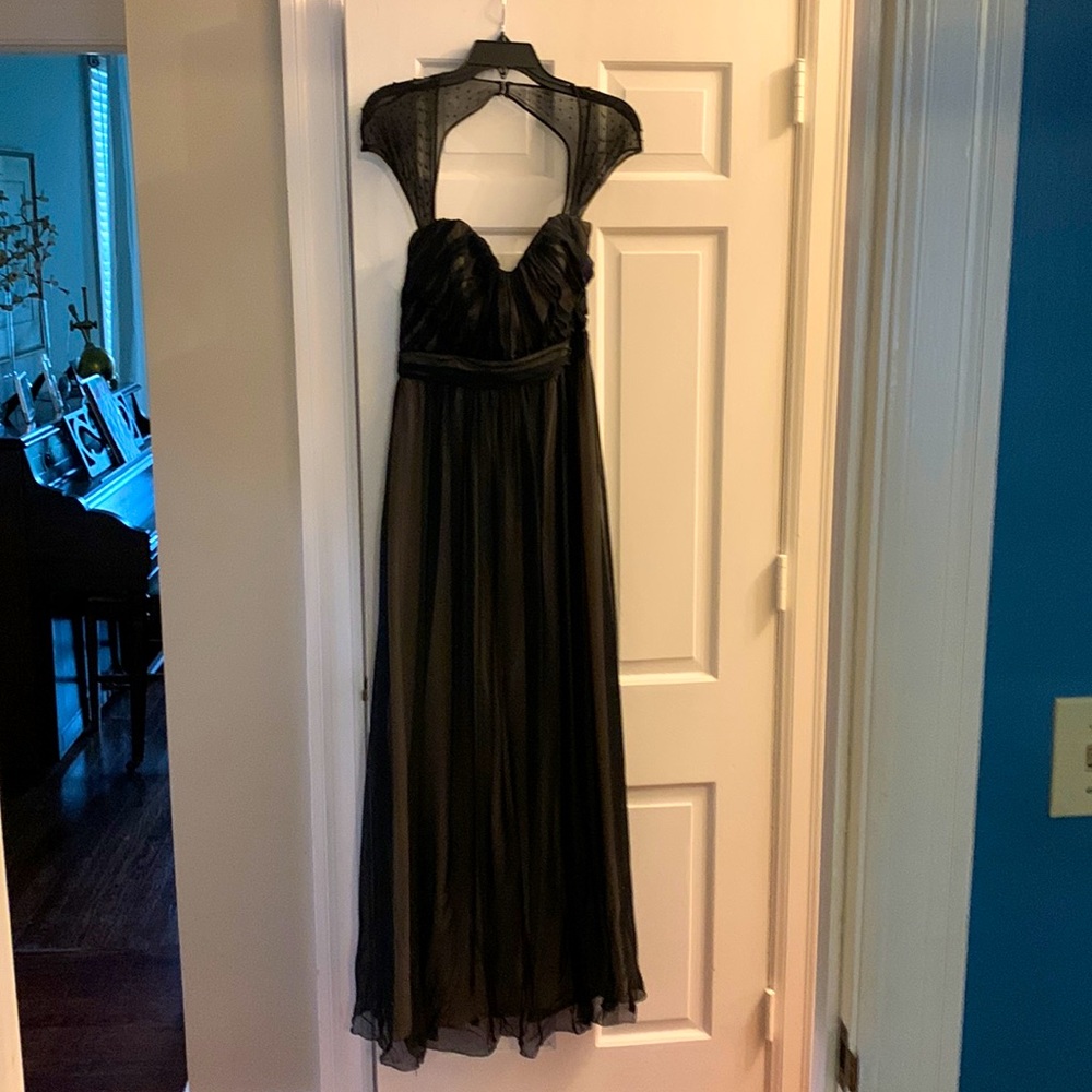 Formal gown. ABS. Black with nude underlay.